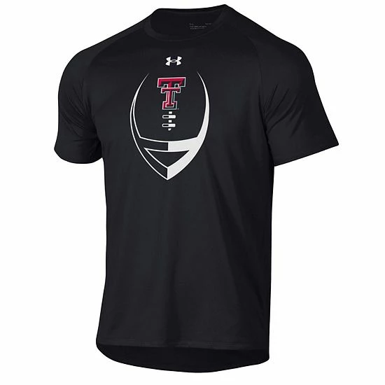 Men's Under Armour Black Texas Tech Red Raiders Football Icon Raglan Performance T-Shirt 3 Men's Under Armour Black Texas Tech Red Raiders Football Icon Raglan Performance T-Shirt - Image 3