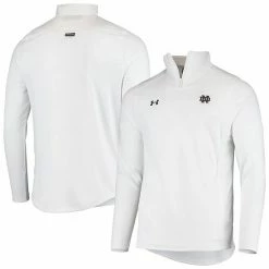 Under Armour SHOP 31 Men's Under Armour White Notre Dame Fighting Irish 2021 Sideline Command Quarter-Zip Jacket