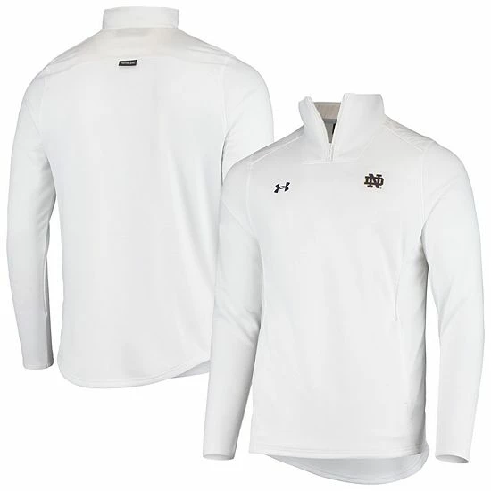 Men's Under Armour White Notre Dame Fighting Irish 2021 Sideline Command Quarter-Zip Jacket 2 Men's Under Armour White Notre Dame Fighting Irish 2021 Sideline Command Quarter-Zip Jacket - Image 2