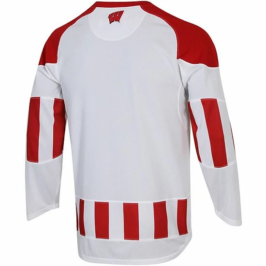 Men's Under Armour White Wisconsin Badgers UA Replica Hockey Jersey 4 Men's Under Armour White Wisconsin Badgers UA Replica Hockey Jersey - Image 4