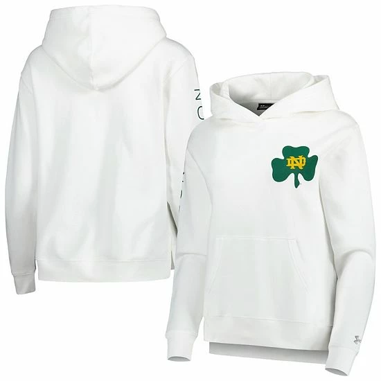 Men's Under Armour White Notre Dame Fighting Irish All Day Fleece Vault 2-Hit Pullover Hoodie 2 Men's Under Armour White Notre Dame Fighting Irish All Day Fleece Vault 2-Hit Pullover Hoodie - Image 2