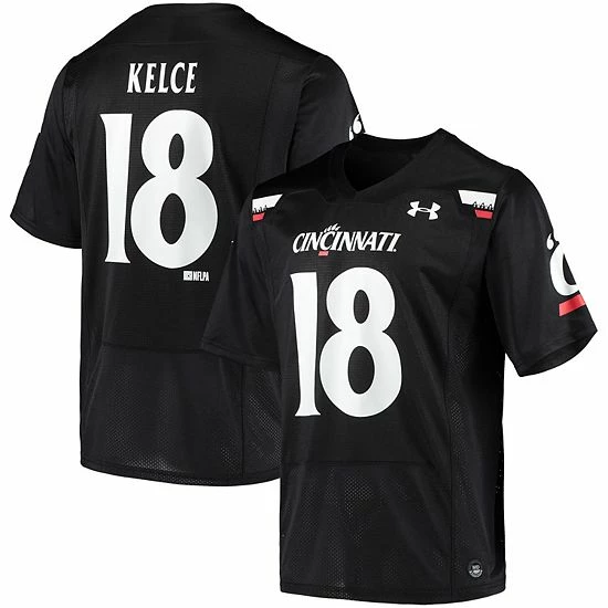 Men's Under Armour Travis Kelce Black Cincinnati Bearcats Replica Alumni Jersey 1 Men's Under Armour Travis Kelce Black Cincinnati Bearcats Replica Alumni Jersey