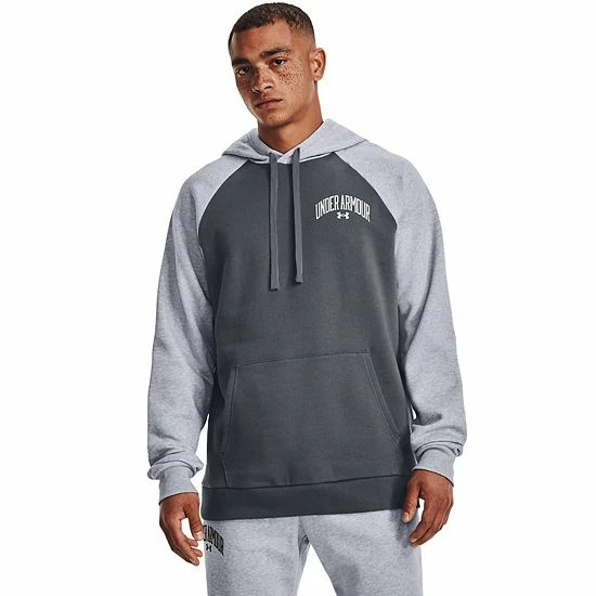 Men's Under Armour Wordmark Rival Fleece Hoodie Pitch Gray 13 Men's Under Armour Wordmark Rival Fleece Hoodie Pitch Gray - Image 13