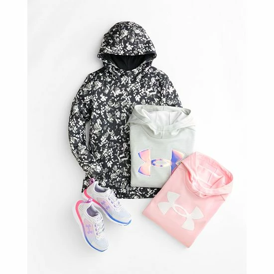 Girls 7-16 Under Armour Glitter Fleece Hoodie Blue 3 Girls 7-16 Under Armour Glitter Fleece Hoodie Blue - Image 3