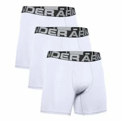 Men's Under Armour 3-pack Charged Cotton® Stretch 6-inch Boxerjock® Boxer Briefs 100 White -Under Armour SHOP unnamed file 1769
