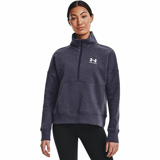 Women's Under Armour Rival Fleece 1/2-Zip Pullover Oatmeal Light Heather 9 Women's Under Armour Rival Fleece 1/2-Zip Pullover Oatmeal Light Heather - Image 9