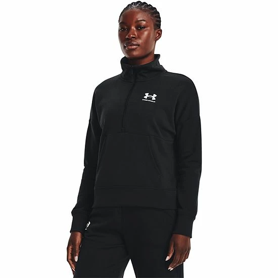 Women's Under Armour Rival Fleece 1/2-Zip Pullover Oatmeal Light Heather 10 Women's Under Armour Rival Fleece 1/2-Zip Pullover Oatmeal Light Heather - Image 10