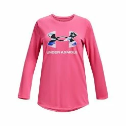 Girls 7-16 Under Armour Printed Logo Tech Tee Pink