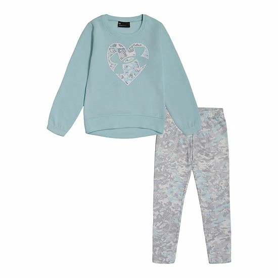 Toddler Girl Under Armour Camo Heart Logo Graphic Sweatshirt & Printed Leggings Set Light Blue 1 Toddler Girl Under Armour Camo Heart Logo Graphic Sweatshirt & Printed Leggings Set Light Blue