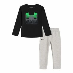 Toddler Boy Under Armour Fade Logo Graphic Tee & Fleece Jogger Pants Set