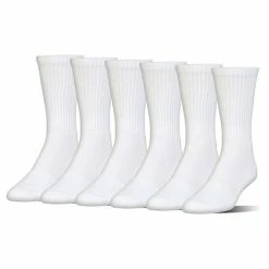 Boys Under Armour Charged Cotton 6-Pack Crew Socks White