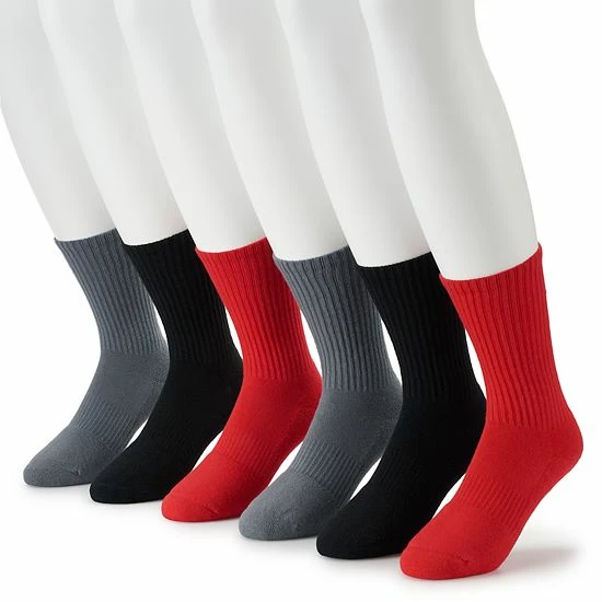 Boys Under Armour Charged Cotton 6-Pack Crew Socks White 3 Boys Under Armour Charged Cotton 6-Pack Crew Socks White - Image 3