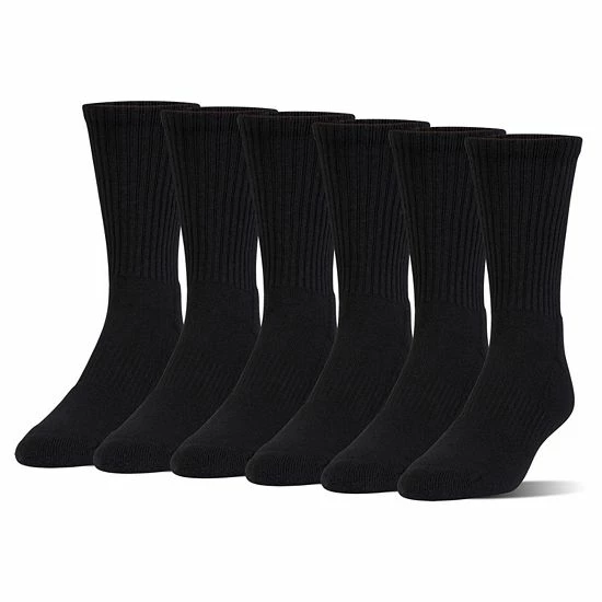 Boys Under Armour Charged Cotton 6-Pack Crew Socks White 6 Boys Under Armour Charged Cotton 6-Pack Crew Socks White - Image 6