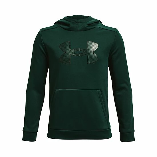 Boys 8-20 Under Armour Armour Fleece® Big Logo Hoodie Green Citrine 3 Boys 8-20 Under Armour Armour Fleece® Big Logo Hoodie Green Citrine - Image 3