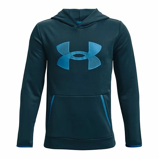 Boys 8-20 Under Armour Armour Fleece® Big Logo Hoodie Green Citrine 4 Boys 8-20 Under Armour Armour Fleece® Big Logo Hoodie Green Citrine - Image 4