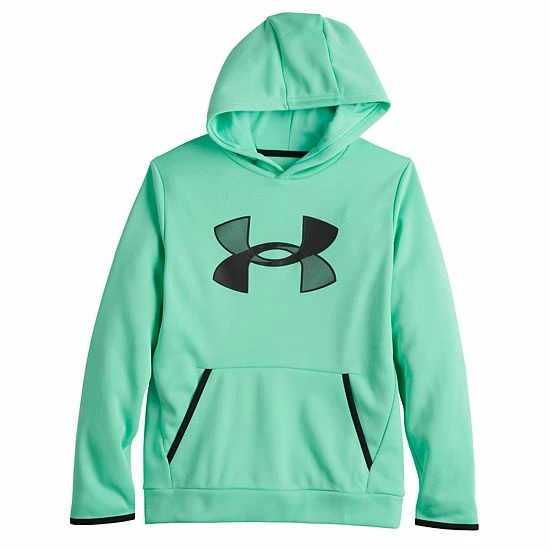 Boys 8-20 Under Armour Armour Fleece® Big Logo Hoodie Green Citrine 5 Boys 8-20 Under Armour Armour Fleece® Big Logo Hoodie Green Citrine - Image 5