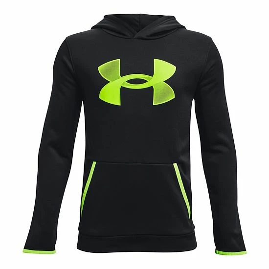 Boys 8-20 Under Armour Armour Fleece® Big Logo Hoodie Green Citrine 14 Boys 8-20 Under Armour Armour Fleece® Big Logo Hoodie Green Citrine - Image 14