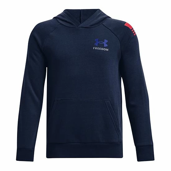 Boys 8-20 Under Armour Freedom Rival Fleece Hoodie Navy 3 Boys 8-20 Under Armour Freedom Rival Fleece Hoodie Navy - Image 3