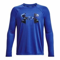 Boys 8-20 Under Armour Tech Logo Fill Tee Versa Blue Camo