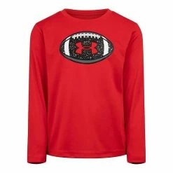 Boys 4-7 Under Armour Pop Out Football Logo Long Sleeve Graphic Tee
