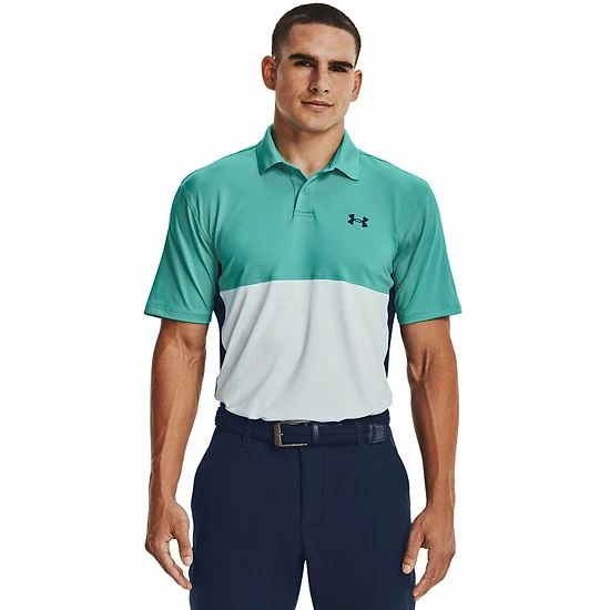 Big & Tall Under Armour Colorblock Performance Polo Glacier Blue 1 Big & Tall Under Armour Colorblock Performance Polo Glacier Blue