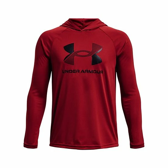 Boys 8-20 Under Armour Big Logo Tech Hoodie Black 1 Boys 8-20 Under Armour Big Logo Tech Hoodie Black