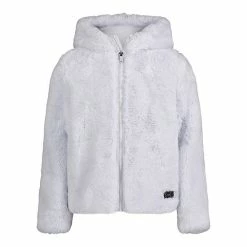 Girls 4-6x Under Armour Cozy Lightweight Faux Fur Zip-Up Hoodie Halo Gray