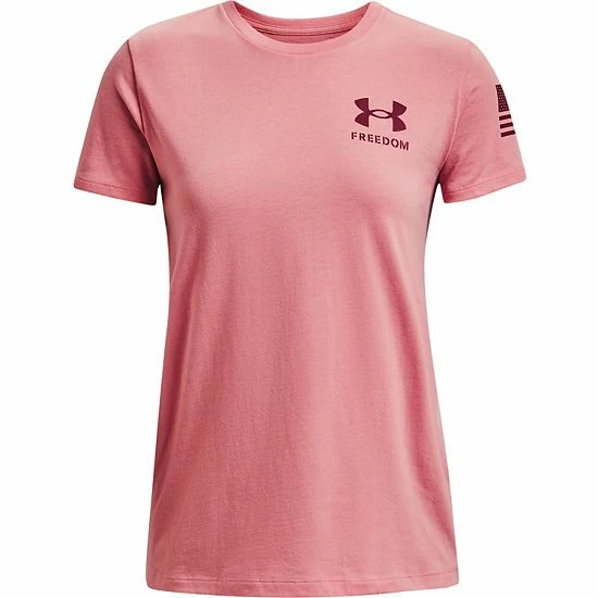 Women's Under Armour Freedom Veterans Day Flag Tee Pink Clay 4 Women's Under Armour Freedom Veterans Day Flag Tee Pink Clay - Image 4