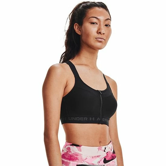Women's Under Armour High Zip Crossback Sports Bra Black 7 Women's Under Armour High Zip Crossback Sports Bra Black - Image 7