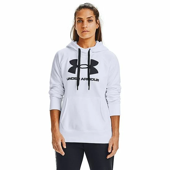 Women's Under Armour Rival Fleece Logo Hoodie White 9 Women's Under Armour Rival Fleece Logo Hoodie White - Image 9