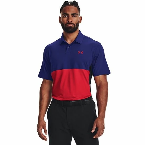 Men's Under Armour Performance Color Blocked Polo Bauhaus Blue Radio Red 10 Men's Under Armour Performance Color Blocked Polo Bauhaus Blue Radio Red - Image 10