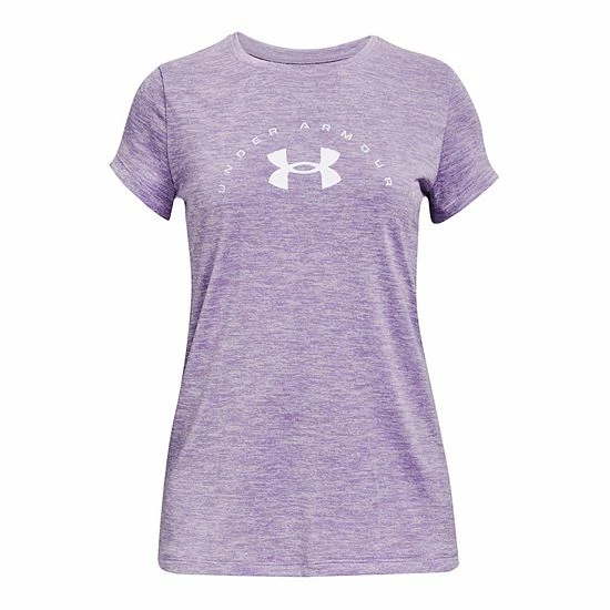 Girls 7-16 Under Armour Twist Arch Logo Tech Tee Purple Nebula 15 Girls 7-16 Under Armour Twist Arch Logo Tech Tee Purple Nebula - Image 15