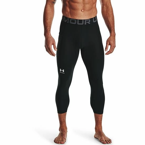 Men's Under Armour HeatGear® Three-Quarter Base Layer Leggings Black 1 Men's Under Armour HeatGear® Three-Quarter Base Layer Leggings Black