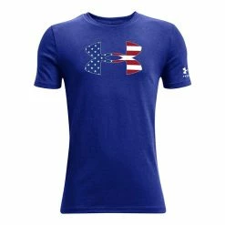 Boys 8-20 Under Armour Big Logo Flag Fill Tee Royal Blue