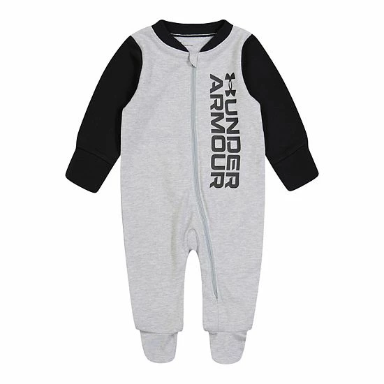 Baby Boy Under Armour Vertical Wordmark Graphic Raglan Sleep & Play 1 Baby Boy Under Armour Vertical Wordmark Graphic Raglan Sleep & Play