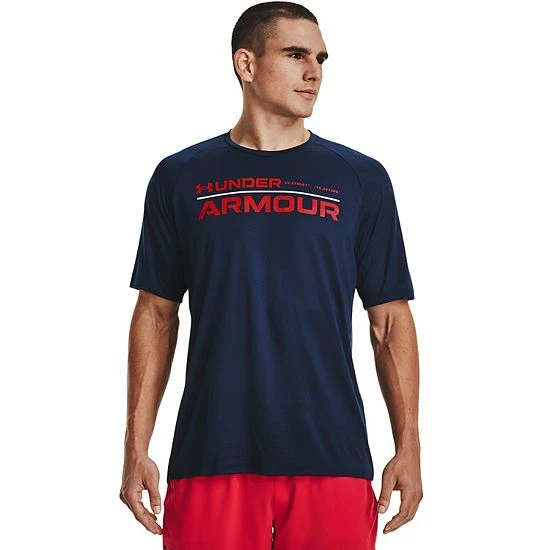 Men's Under Armour Wordmark Tech 2.0 Tee Penta Pink 1 Men's Under Armour Wordmark Tech 2.0 Tee Penta Pink