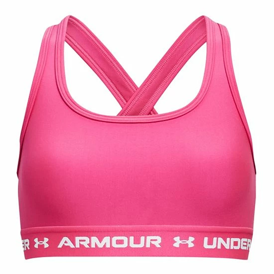 Girls 7-16 Under Armour Crossback Sports Bra White 6 Girls 7-16 Under Armour Crossback Sports Bra White - Image 6