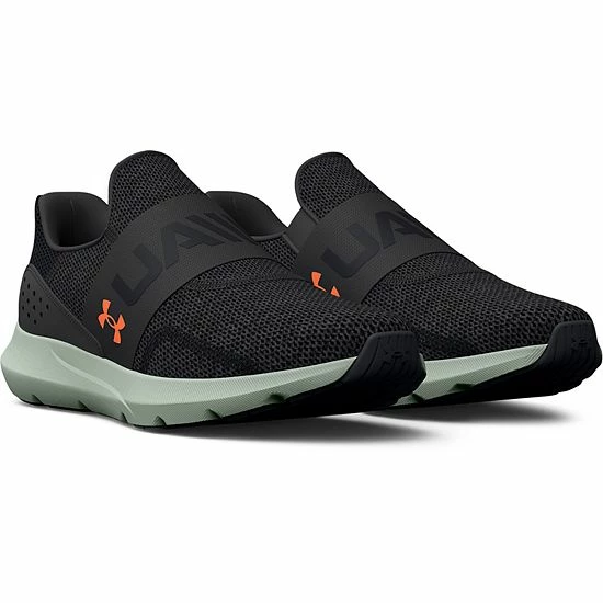 Under Armour Surge 3 Men's Slip-On Running Shoes Gray Black Orange 3 Under Armour Surge 3 Men's Slip-On Running Shoes Gray Black Orange - Image 3
