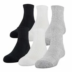 Boys Under Armour 6-Pack Quarter Socks Gray Heather Assorted 11 Boys Under Armour 6-Pack Quarter Socks Gray Heather Assorted -Under Armour SHOP unnamed file 4195