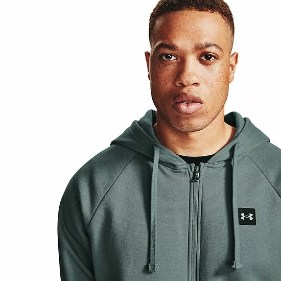 Men's Under Armour Rival Fleece Full-Zip Hoodie Mod Gray Light Heather 4 Men's Under Armour Rival Fleece Full-Zip Hoodie Mod Gray Light Heather - Image 4