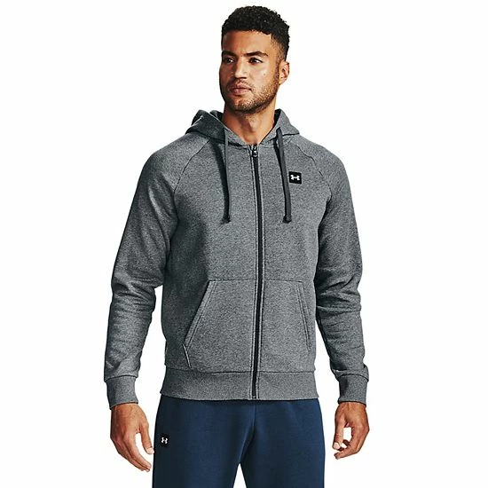 Men's Under Armour Rival Fleece Full-Zip Hoodie Mod Gray Light Heather 14 Men's Under Armour Rival Fleece Full-Zip Hoodie Mod Gray Light Heather - Image 14