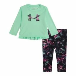 Baby Girl Under Armour Long Sleeve Graphic Tee & Printed Leggings Set
