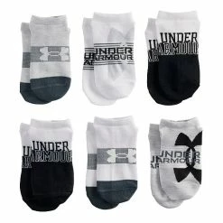 Boys Under Armour 6-Pack Essential Lite No-Show Socks Halo Gray