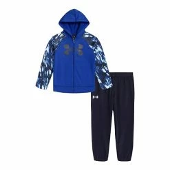 Boys 4-7 Under Armour UA Trails Zip-Up Raglan Logo Graphic Hoodie & Jogger Pants Set