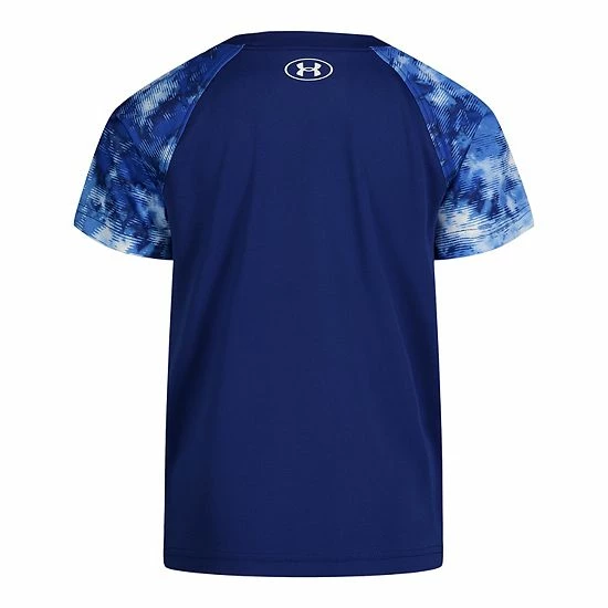 Boys 4-7 Under Armour Splice Dye Raglan Sleeve Logo Graphic Tee Bauhaus Blue 2 Boys 4-7 Under Armour Splice Dye Raglan Sleeve Logo Graphic Tee Bauhaus Blue - Image 2