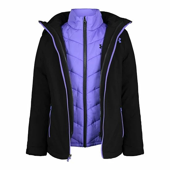 Girls 4-6x Under Armour Westward Heavyweight 3-in-1 Systems Jacket Black 3 Girls 4-6x Under Armour Westward Heavyweight 3-in-1 Systems Jacket Black - Image 3