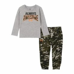 Baby Boy Under Armour "Always Awesome" Graphic Tee & Terry Camo Jogger Pants Set