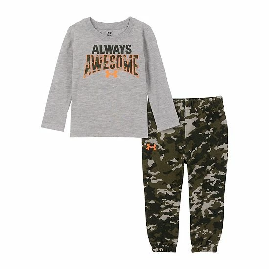 Baby Boy Under Armour "Always Awesome" Graphic Tee & Terry Camo Jogger Pants Set 1 Baby Boy Under Armour "Always Awesome" Graphic Tee & Terry Camo Jogger Pants Set