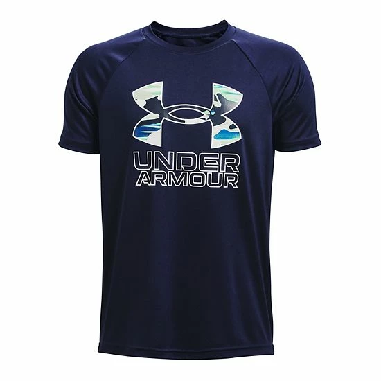 Boys 8-20 Under Armour Hybrid Print Tech Tee Midnight Navy 17 Boys 8-20 Under Armour Hybrid Print Tech Tee Midnight Navy - Image 17