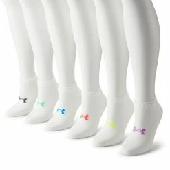 Women's Under Armour 6-Pack Essential Low Cut Socks White